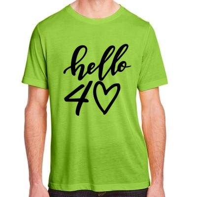 Hello 40 To 70 Age Birthday Adult ChromaSoft Performance T-Shirt