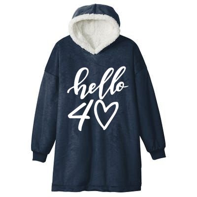 Hello 40 To 70 Age Birthday Hooded Wearable Blanket