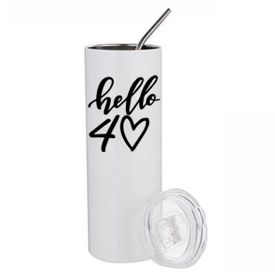 Hello 40 To 70 Age Birthday Stainless Steel Tumbler