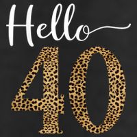 Hello 40 Years Leopard Print 40th Birthday Party Woman Gift Beanie