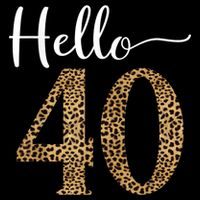 Hello 40 Years Leopard Print 40th Birthday Party Woman Gift 16 in Basic Backpack