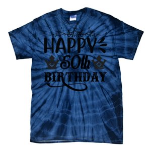 Happy 50th Birthday Celebration Graphic Tie-Dye T-Shirt