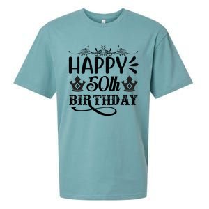 Happy 50th Birthday Celebration Graphic Sueded Cloud Jersey T-Shirt