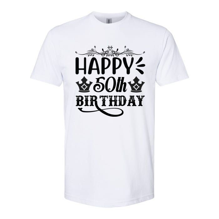 Happy 50th Birthday Celebration Graphic Softstyle CVC T-Shirt