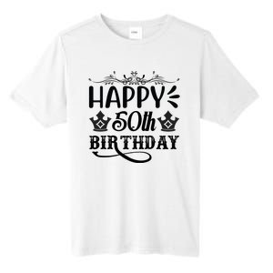 Happy 50th Birthday Celebration Graphic Tall Fusion ChromaSoft Performance T-Shirt