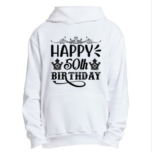 Happy 50th Birthday Celebration Graphic Urban Pullover Hoodie