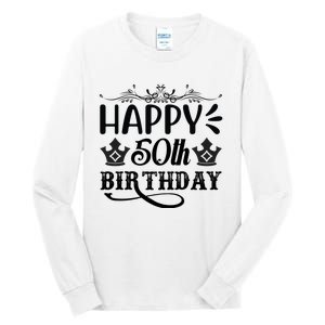 Happy 50th Birthday Celebration Graphic Tall Long Sleeve T-Shirt