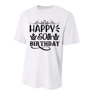 Happy 50th Birthday Celebration Graphic Performance Sprint T-Shirt