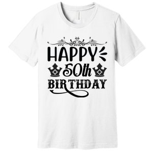 Happy 50th Birthday Celebration Graphic Premium T-Shirt