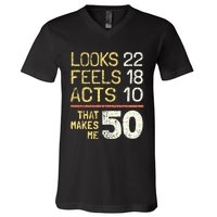 Hilarious 50th Birthday Idea I 50 Years V-Neck T-Shirt