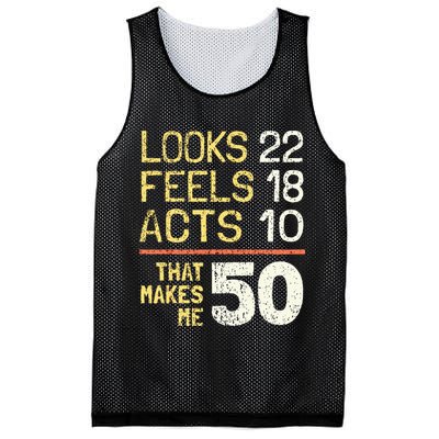 Hilarious 50th Birthday Idea I 50 Years Mesh Reversible Basketball Jersey Tank