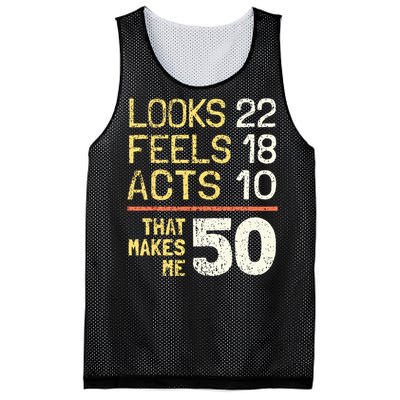 Hilarious 50th Birthday Idea I 50 Years Mesh Reversible Basketball Jersey Tank