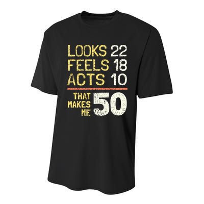 Hilarious 50th Birthday Idea I 50 Years Youth Performance Sprint T-Shirt