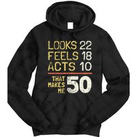 Hilarious 50th Birthday Idea I 50 Years Tie Dye Hoodie