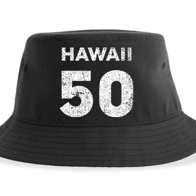 Hawaii 50 Birthday Hawaii 50th State Vintage Sustainable Bucket Hat