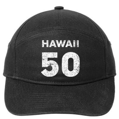 Hawaii 50 Birthday Hawaii 50th State Vintage 7-Panel Snapback Hat
