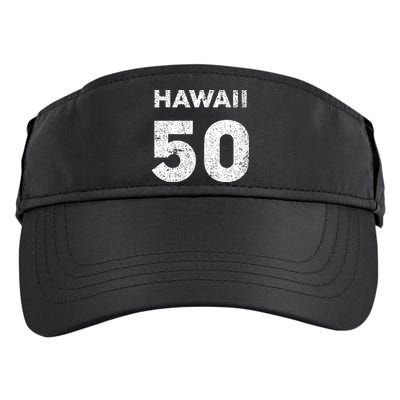 Hawaii 50 Birthday Hawaii 50th State Vintage Adult Drive Performance Visor