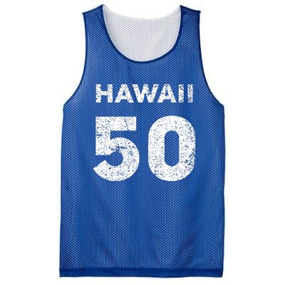 Hawaii 50 Birthday Hawaii 50th State Vintage Mesh Reversible Basketball Jersey Tank