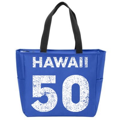 Hawaii 50 Birthday Hawaii 50th State Vintage Zip Tote Bag