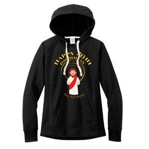 Happy 50th Birthday Christian Jesus See You Soon Women's Fleece Hoodie