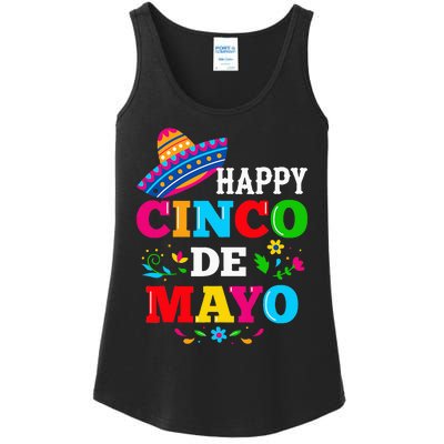 Happy 5 De Mayo Lets Fiesta Viva Mexico Cinco De Mayo Ladies Essential Tank