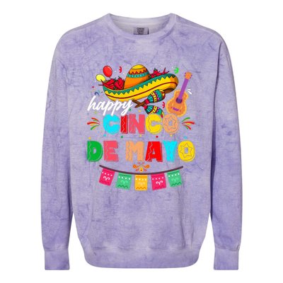 Happy 5 De Mayo Lets Fiesta Viva Mexico Cinco De Mayo Colorblast Crewneck Sweatshirt