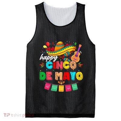 Happy 5 De Mayo Lets Fiesta Viva Mexico Cinco De Mayo Mesh Reversible Basketball Jersey Tank