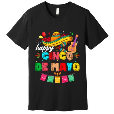 Happy 5 De Mayo Lets Fiesta Viva Mexico Cinco De Mayo Premium T-Shirt
