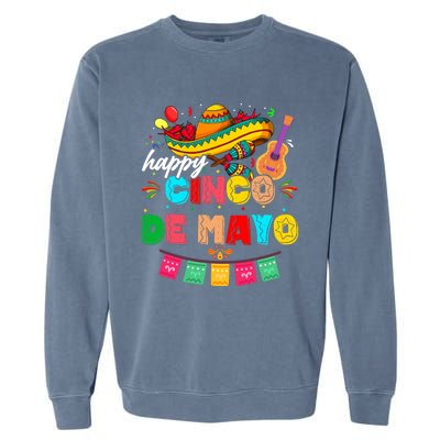 Happy 5 De Mayo Lets Fiesta Viva Mexico Cinco De Mayo Garment-Dyed Sweatshirt