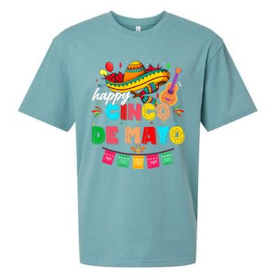 Happy 5 De Mayo Lets Fiesta Viva Mexico Cinco De Mayo Sueded Cloud Jersey T-Shirt