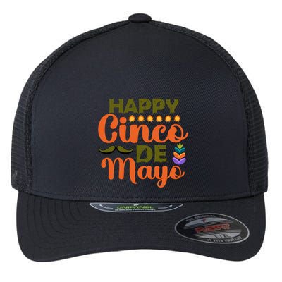 Happy 5 De Mayo Cinco De Mayo Viva Mexico 5 De Mayo Flexfit Unipanel Trucker Cap