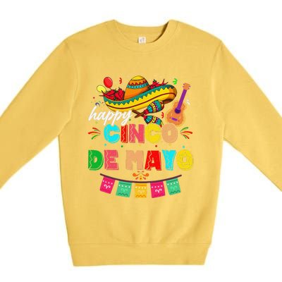 Happy 5 De Mayo Lets Fiesta Viva Mexico Cinco De Mayo Premium Crewneck Sweatshirt