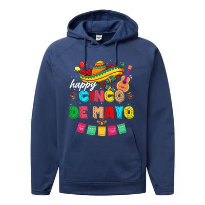 Happy 5 De Mayo Lets Fiesta Viva Mexico Cinco De Mayo Performance Fleece Hoodie