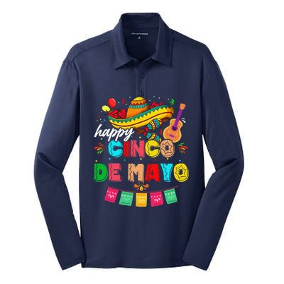 Happy 5 De Mayo Lets Fiesta Viva Mexico Cinco De Mayo Silk Touch Performance Long Sleeve Polo