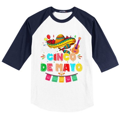 Happy 5 De Mayo Lets Fiesta Viva Mexico Cinco De Mayo Baseball Sleeve Shirt