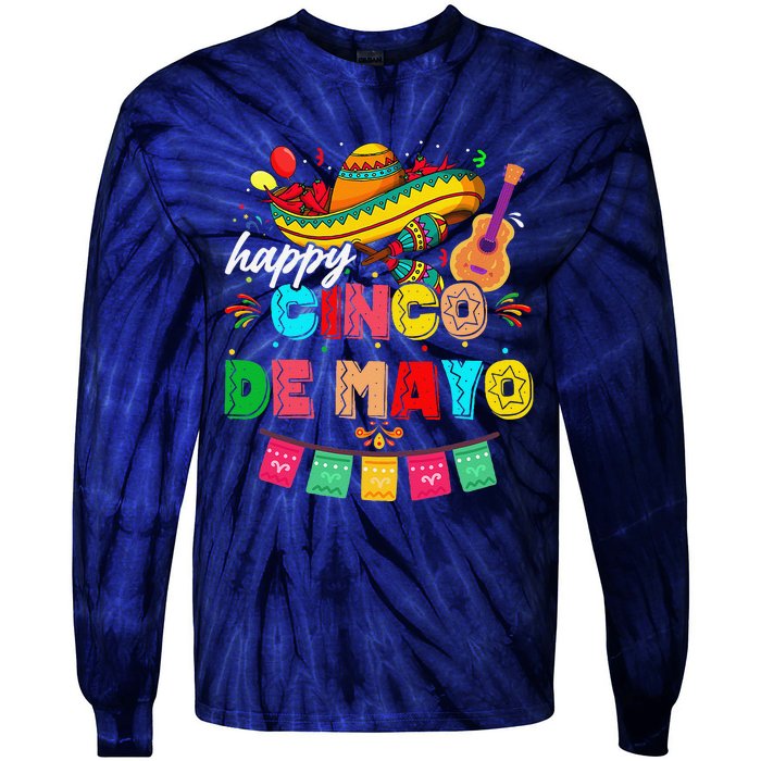 Happy 5 De Mayo Lets Fiesta Viva Mexico Cinco De Mayo Tie-Dye Long Sleeve Shirt