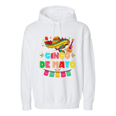 Happy 5 De Mayo Lets Fiesta Viva Mexico Cinco De Mayo Garment-Dyed Fleece Hoodie