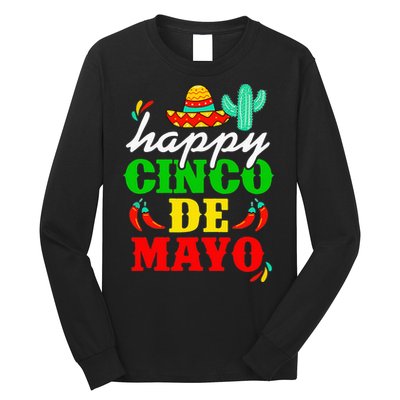 Happy 5 De Mayo Cinco de Mayo Viva Mexico 5 De Mayo Long Sleeve Shirt