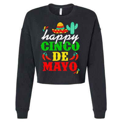 Happy 5 De Mayo Cinco de Mayo Viva Mexico 5 De Mayo Cropped Pullover Crew
