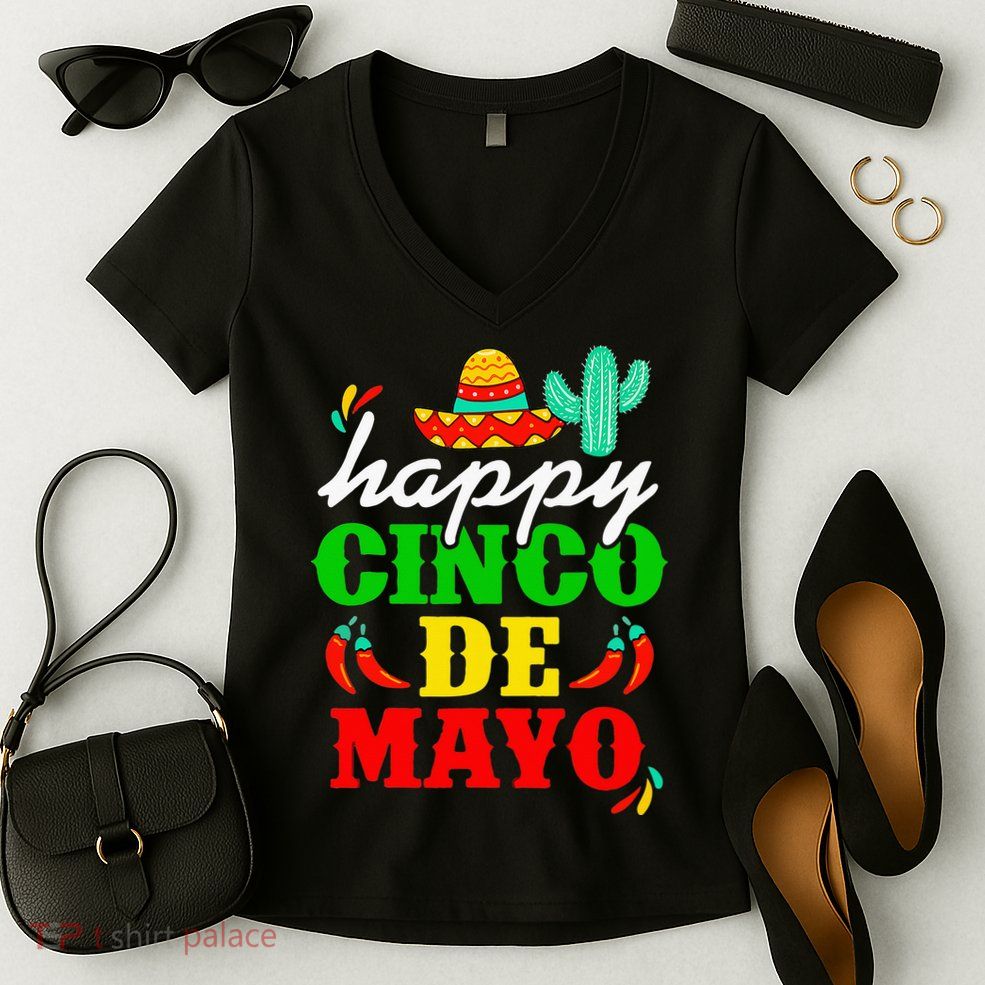Happy 5 De Mayo Cinco de Mayo Viva Mexico 5 De Mayo Women's V-Neck T-Shirt