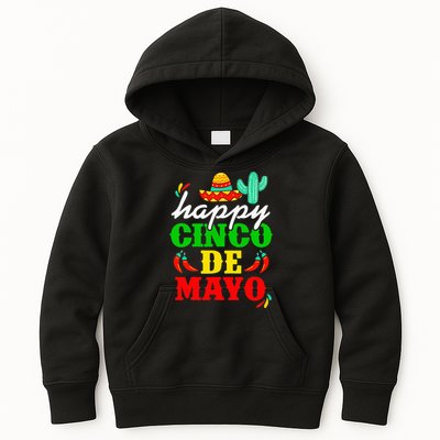 Happy 5 De Mayo Cinco de Mayo Viva Mexico 5 De Mayo Kids Hoodie