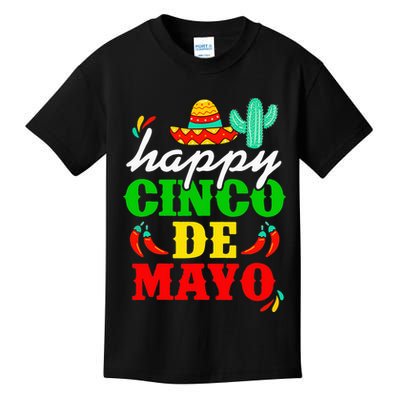 Happy 5 De Mayo Cinco de Mayo Viva Mexico 5 De Mayo Kids T-Shirt