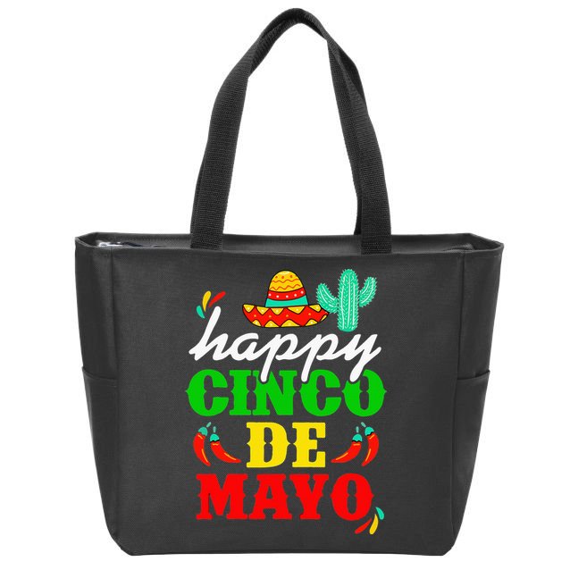 Happy 5 De Mayo Cinco de Mayo Viva Mexico 5 De Mayo Zip Tote Bag