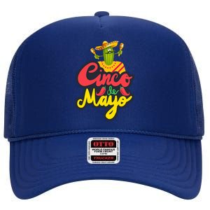 Happy 5 De Mayo Cinco Viva Mexico High Crown Mesh Back Trucker Hat