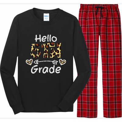 Hello 5th Fifth Grade Back First Day Of School Teacher Long Sleeve Pajama Set