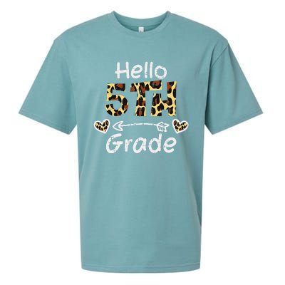 Hello 5th Fifth Grade Back First Day Of School Teacher Sueded Cloud Jersey T-Shirt