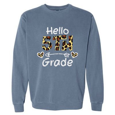 Hello 5th Fifth Grade Back First Day Of School Teacher Garment-Dyed Sweatshirt