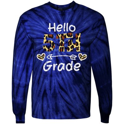 Hello 5th Fifth Grade Back First Day Of School Teacher Tie-Dye Long Sleeve Shirt