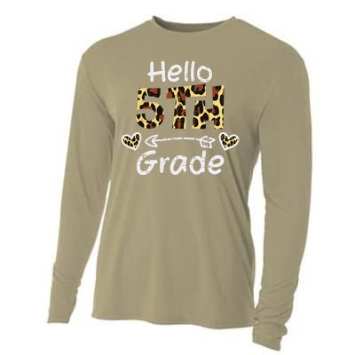 Hello 5th Fifth Grade Back First Day Of School Teacher Cooling Performance Long Sleeve Crew