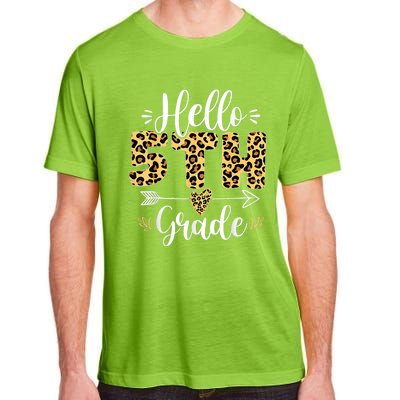 Hello 5th Fifth Grade Leopard Teacher Back To School Adult ChromaSoft Performance T-Shirt